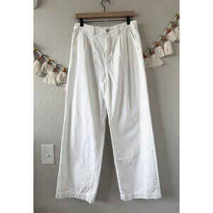 Madewell Baggy Straight Jeans White Denim Casual Boho Neutral Size 28